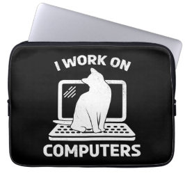 Jag Jobbar Med Datorer Rolig Kattälskare Laptop Fodral