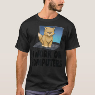 Jag jobbar med datorns Arg - kattunge T Shirt