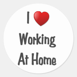 Jag jobbar med hjärtat hemma runt klistermärke