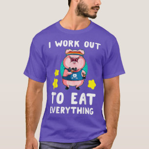 Jag jobbar på att äta allt roligt Gris Weightlifti T Shirt