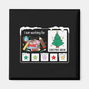 Jag Jobbar På Juluppehållet 5 Stjärnor Xmas Träd Magnet