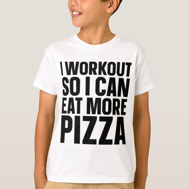 Jag jobbar så att jag kan äta mer Pizza Cheese Fun T Shirt (Framsida)