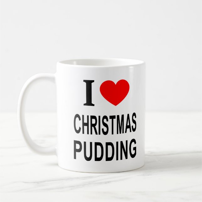 Jag ❤️ JULPUDDING JAG ÄLSKAR JULPUDDING JAG  Kaffemugg (Vänster)