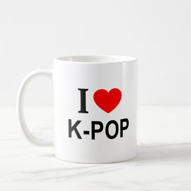 Jag ❤️ K-POP Jag älskar K-POP Jag älskar K-POP Kaffemugg (Vänster)
