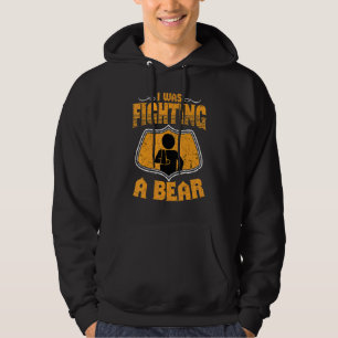 Jag kämpade mot en björn Retro Broken Arm Injury E Hoodie