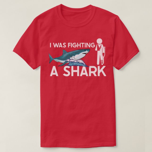 Jag kämpade mot en SharkFunny Shark T Shirt (Design framsida)