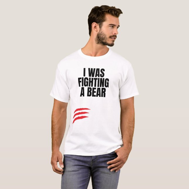 Jag kämpade mot ett björn t shirt (Hel framsida)