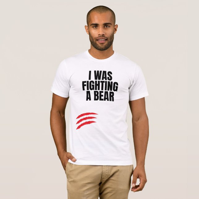 Jag kämpade mot ett björn t shirt (Hel framsida)
