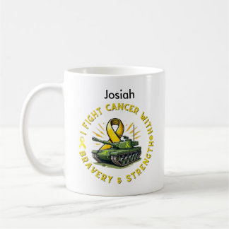 "JAG KÄMPAR CANCER MED BRAVERY & STRENGTH MUGG" KAFFEMUGG