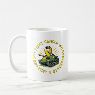"JAG KÄMPAR CANCER MED BRAVERY & STRENGTH MUGG" KAFFEMUGG