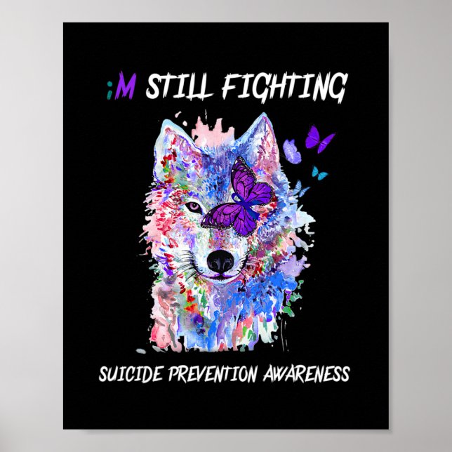 Jag kämpar fortfarande mot Semiolon Vingar Suicide Poster (Framsidan)