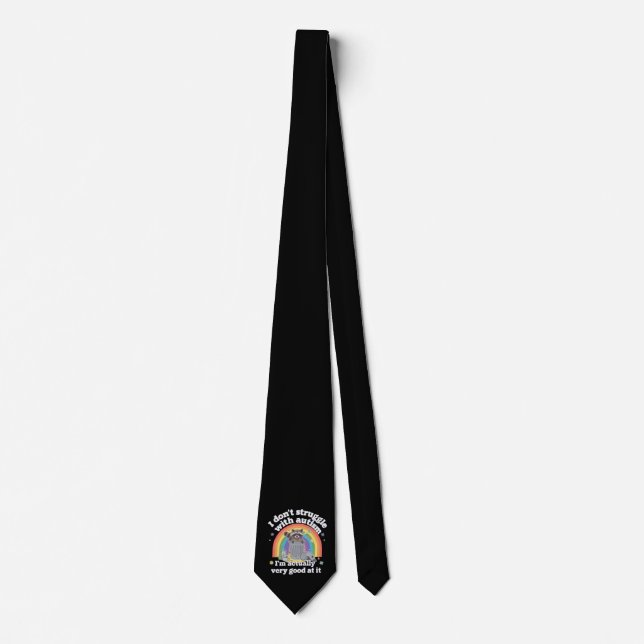 Jag kämpar inte med Autism Autism Lustigt Raccoon Slips (Framsida)