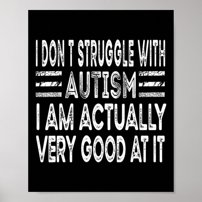 Jag kämpar inte med autism jag är väldigt glad. poster (Framsidan)