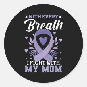 Jag kämpar med Mamma stomach Cancer Awareness Mont Runt Klistermärke