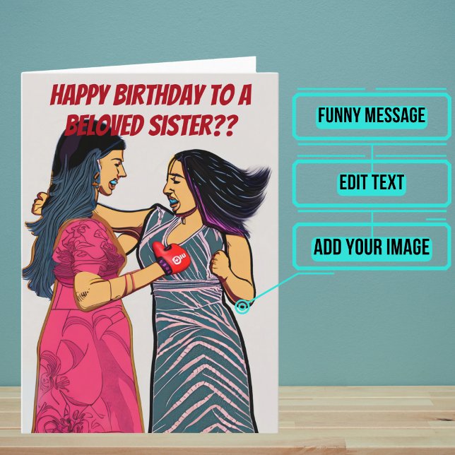 Jag kämpar ofta med min syster på dagen kort (This card is for that sister in your life that you may often fight or argue with.)