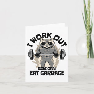 Jag kan äta Sopor Raccoon Fitness Mu Kort