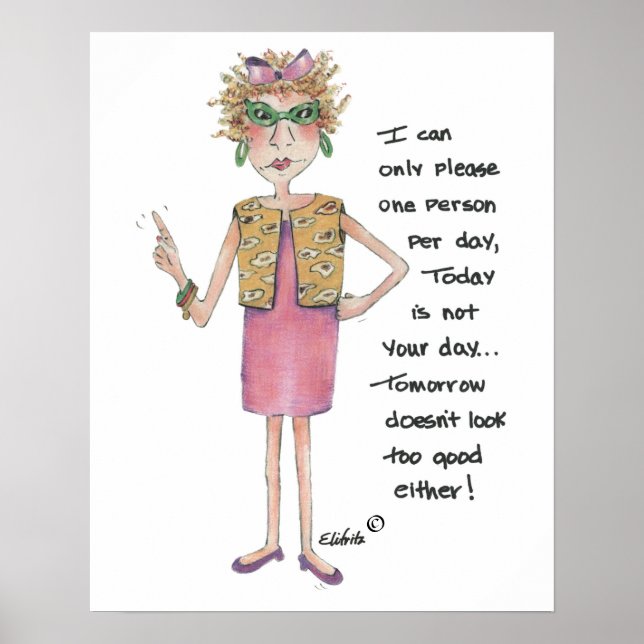 Jag kan bara be en roligt att säga vattenfärgsskis poster (Framsidan)