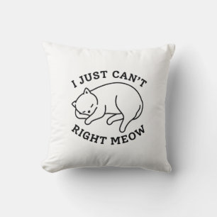 Jag kan bara inte Höger Meow Kudde