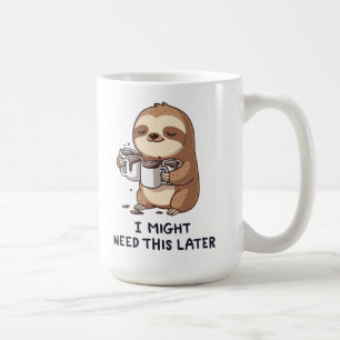 Jag kan behöva kaffe senare - Lazy Sloth Humor Kaffemugg
