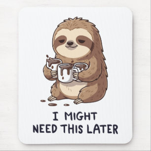 Jag kan behöva kaffe senare - Lazy Sloth Humor Musmatta