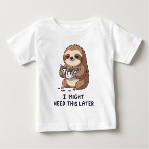 Jag kan behöva kaffe senare - Lazy Sloth Humor T Shirt