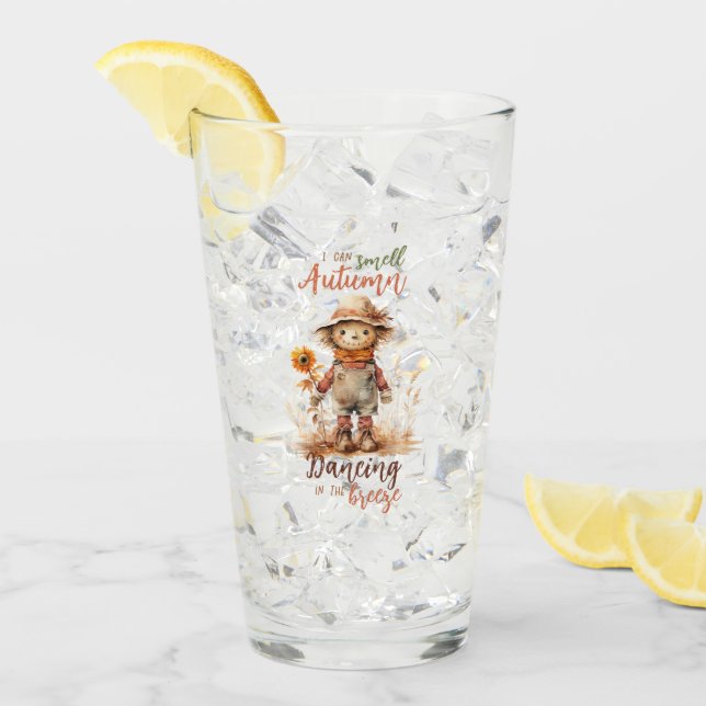 Jag kan blöta hösten - Rustik Fågelskrämma och sol Glaskopp (Framsida Ice)