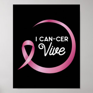 Jag kan bota vive Survivor Breast Cancer Awareness Poster