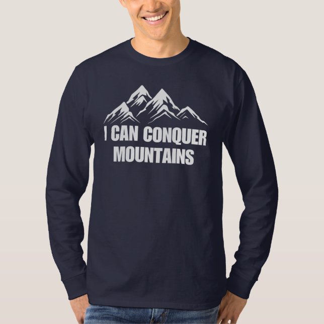 Jag kan erövra bergsinspirationsofferten t shirt (Framsida)