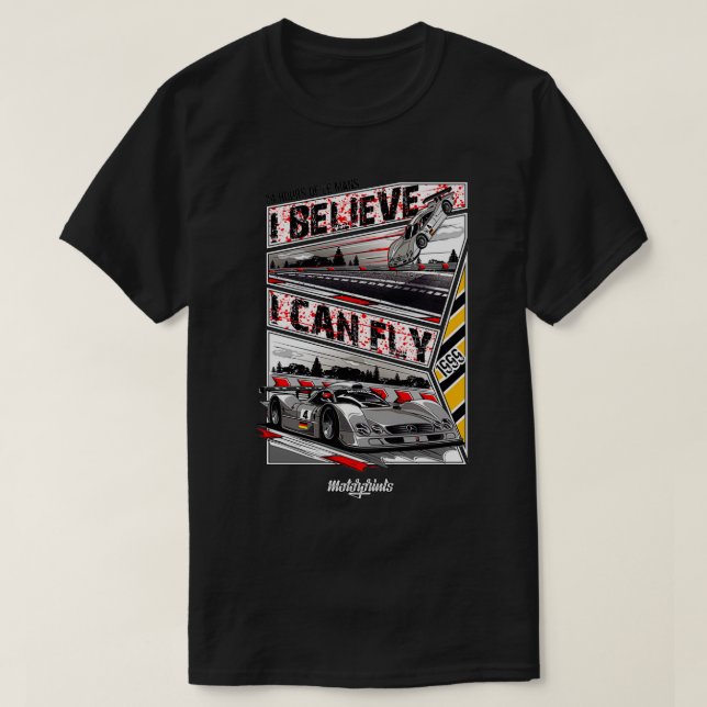 Jag kan flyga CLK GTR vit T Shirt (Design framsida)