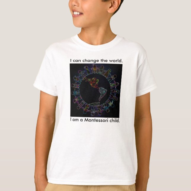 Jag kan förändra världen! Barns Ringer Tee Shirt (Framsida)
