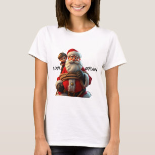 Jag kan förklara, Tecknad Jultomten och lille pojk T Shirt