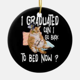 Jag kan gå tillbaka till Bed nu Cat Lover Gra Julgransprydnad Keramik
