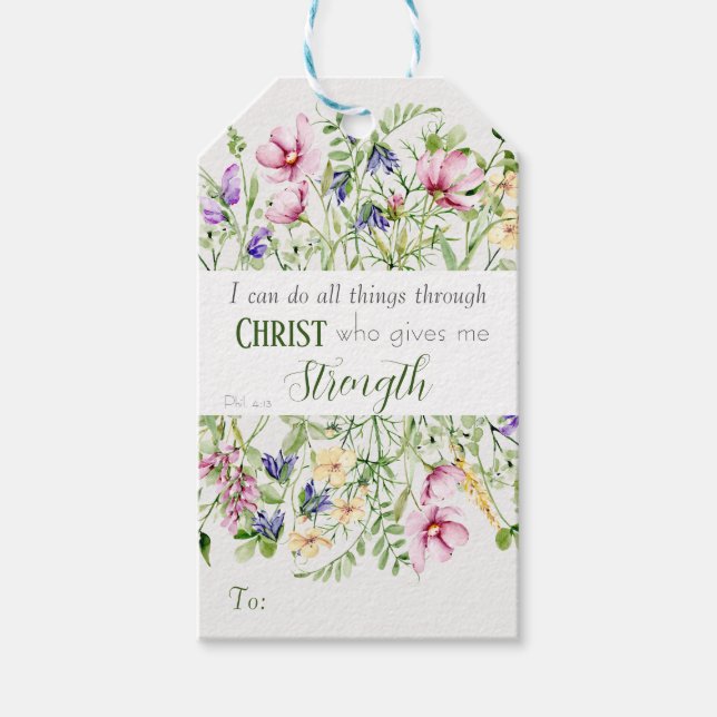 Jag kan göra all Sak Elegant botanisk Personlig Presentetikett (Framsidan)