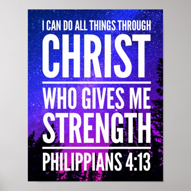 Jag kan göra alla Sak Christian Bible Verse Poster (Framsidan)