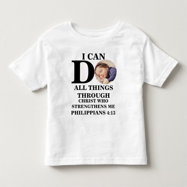 Jag kan göra alla sak Christian foto Bible T Shirt (Framsida)
