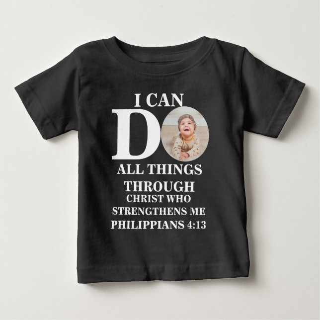 Jag kan göra alla sak Christian foto Bible T Shirt (Framsida)
