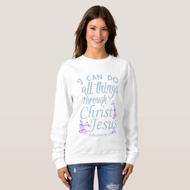Jag kan göra alla saker Bibelvers T-shirts (Hel framsida)