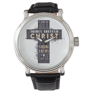 Jag kan göra alla Saker genom Jesus Kristus. Armbandsur