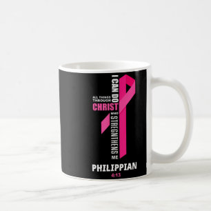 Jag kan göra alla saker genom Kristus Bröstcancer Kaffemugg