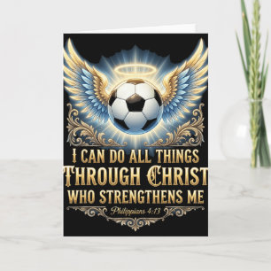 Jag kan göra alla saker genom Kristus Fotboll Tro Kort