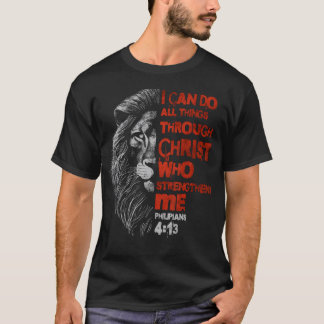 Jag kan göra alla saker genom Kristus Lejon Tro Kr T Shirt