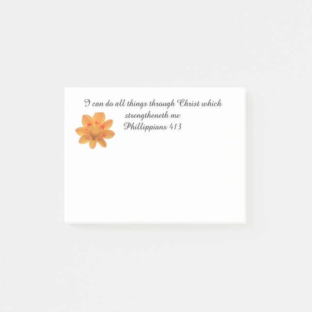 Jag kan göra alla saker till och med Kristus Post-it Block (Framsida)