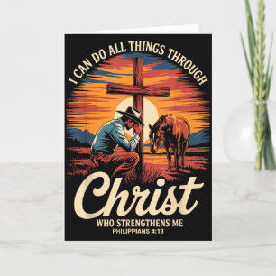 Jag Kan Göra Alla Ting Genom Kristus Cowboy Kristn Kort