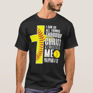 Jag Kan Göra Alla Ting Genom Kristus Softboll Kris T Shirt
