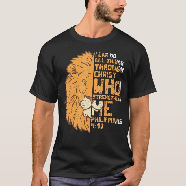 Jag kan göra alla ting genom Kristus som stärker T Shirt (Framsida)