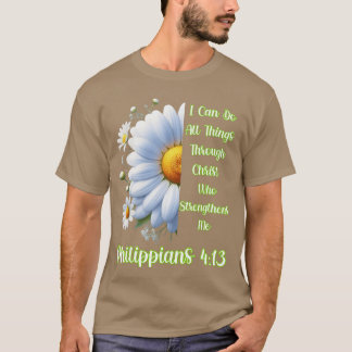 Jag kan göra allt genom Kristus Tusenskönor Kristn T Shirt