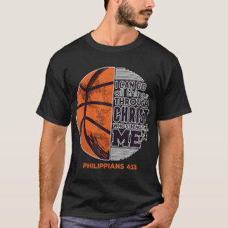 Jag kan göra allt kristen Basketball Motivatio T Shirt