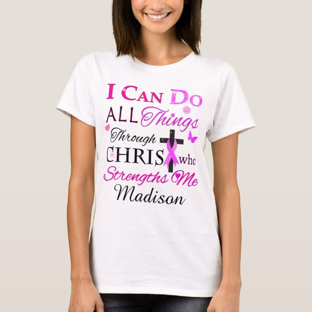 JAG KAN GÖRA ALLT Sak GENOM CHRIST T Shirt (Framsida)