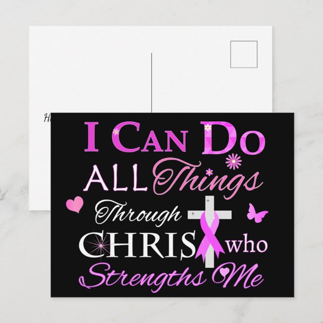 JAG KAN GÖRA ALLT Sak GENOM CHRIST Vykort (Fram/baksida)