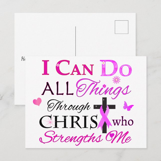 JAG KAN GÖRA ALLT Sak GENOM CHRIST Vykort (Fram/baksida)